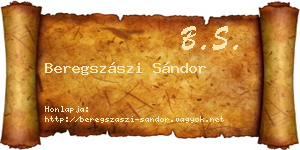 Beregszászi Sándor névjegykártya